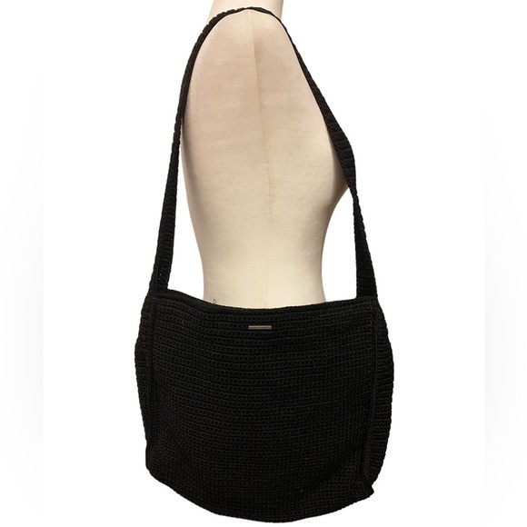 THE SAK's Indio‎ Black Crochet Medium Tablet Bag Purse - Picture 1 of 10